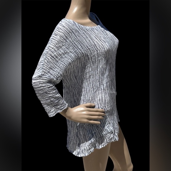 Great Cavalier by St.Paul 100% Ramie Gauzy Seer Sucker Coastal Top Women Size XL - Picture 4 of 10